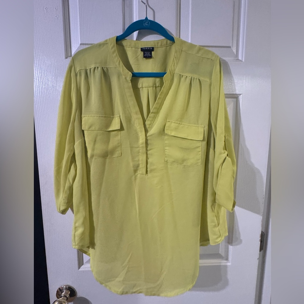 Torrid bright Yellow Blouse size 1